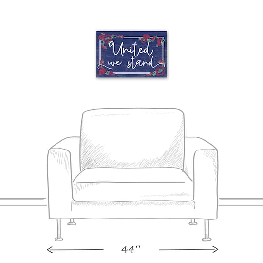 United We Stand Script Canvas Wall Art